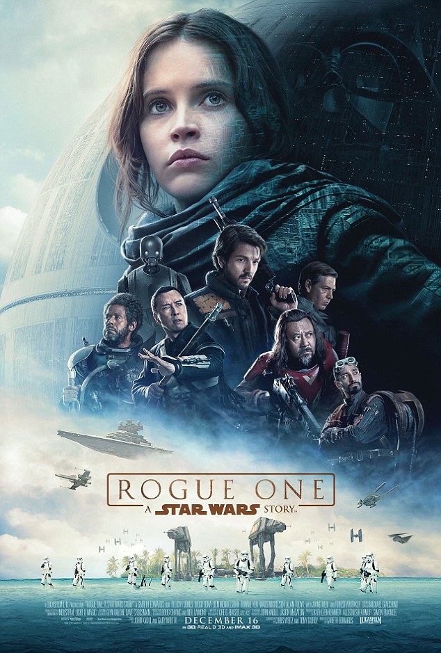 Coming soon: On Wednesday producers released a new poster for Rogue One: A Star Wars Story, which shows Felicity's central role in the upcoming sci-fi flick 