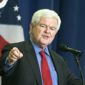 In this July 6, 2016, file photo, former House Speaker Newt Gingrich speaks before introducing Republican presidential candidate Donald Trump during a campaign rally in Cincinnati. (AP Photo/John Minchillo, File)