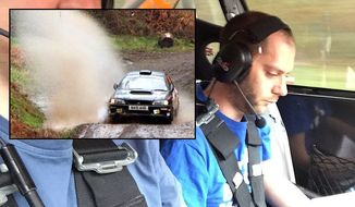 Chief games designer on Codemasters&#39; &quot;Dirt Rally&quot; Paul Coleman taking part in an actual rally race as a co-driver.