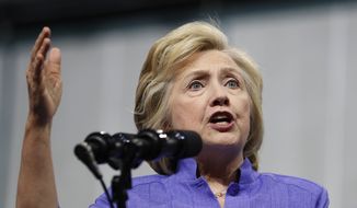 Democratic presidential candidate Hillary Clinton speaks in Scranton, Pa. (AP Photo/Carolyn Kaster, File)