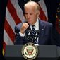 Vice President Joe Biden clinches his fist, during his speech regarding cancer research on Friday, Oct. 21, 2016, at The Commonwealth Medical College in downtown Scranton, Pa. (Butch Comegys/The Times &amp; Tribune via AP)
