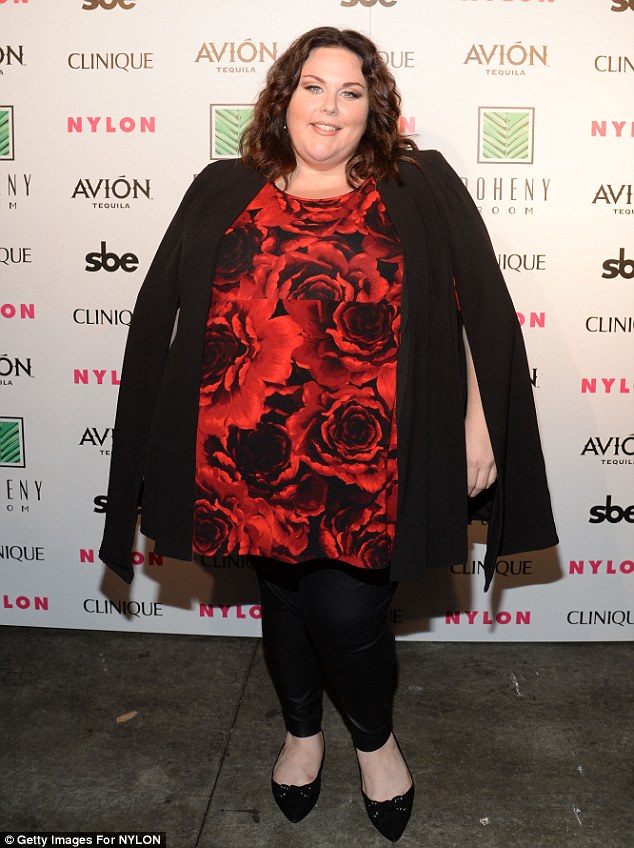 Heavy-weight actress: This Is Us star Chrissy Metz, pictured at a Hollywood event on October 13, is grateful that the show has made her a role model for heavier women, young and old