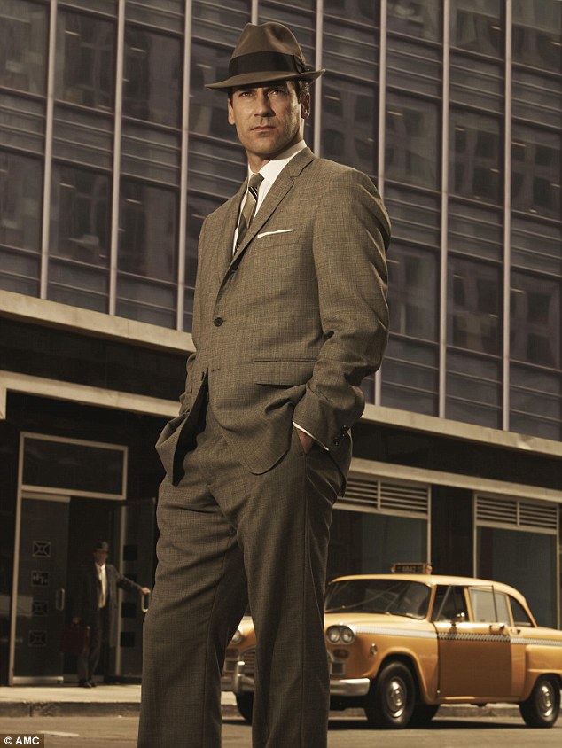 In character: Jon - who hails from Missouri in the US - is known for playing the troubled and serious Don Draper on Mad Men (pictured)