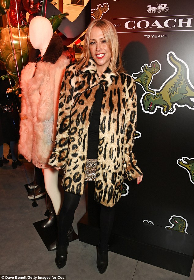 Rock chic vibes: Nicole Appleton covered up in a fabulous leopard print coat 