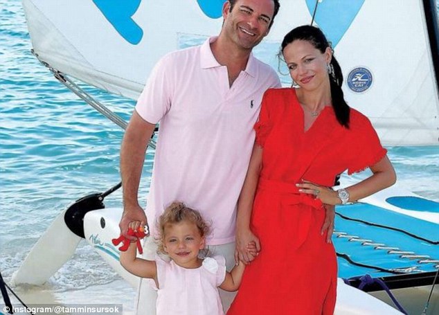 Happy families: Actress Tammin Sursok simply shared a snap of herself with her husband Sean McEwen and their daughter Phoenix, while wishing her followers a happy Thanksgiving