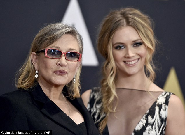 Close bond: In an interview given in September, just a few months before her mother Carrie Fisher's death, Billie Lourd revealed that her mother raised her 'without gender'