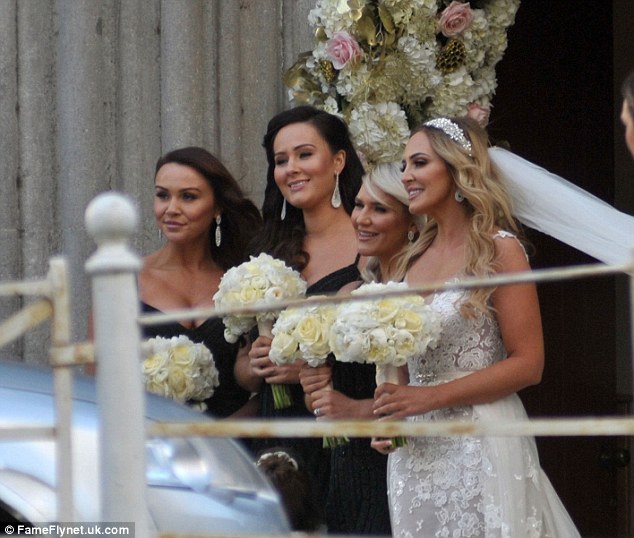 McGregor's pregnant girlfriend Devlin (second left) was a bridesmaid at the ceremony