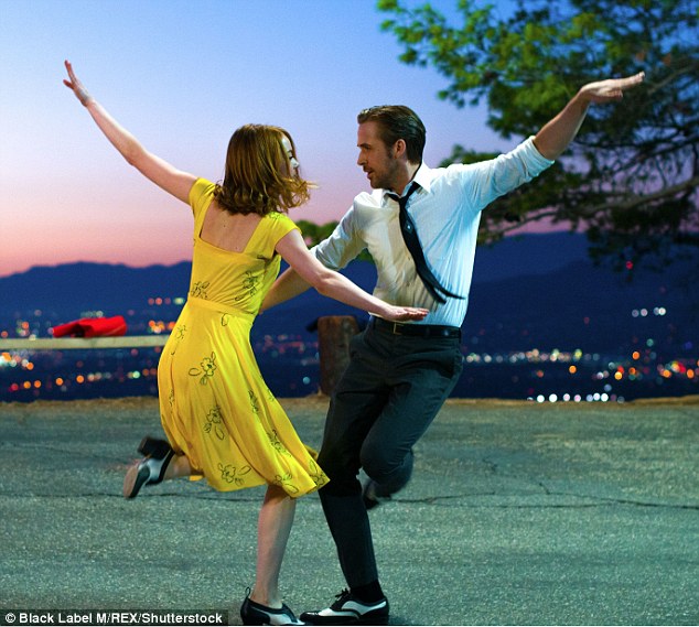 Twinkle toes: La La Land, a tribute to the Golden Age of Hollywood song and dance musicals starring Ryan Gosling and Emma Stone, rose from last week's fifth to second with $14.5 million