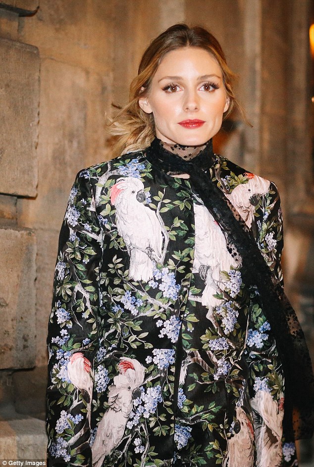 Wild! The Hills star, 30, looked sensational in a quirky parrot-print jacket after enjoying the Giambattista Valli and Dior shows earlier in the day