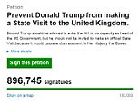 Hundreds of thousands of people have signed a petition today demanding President Trump's state visit to the UK is cancelled