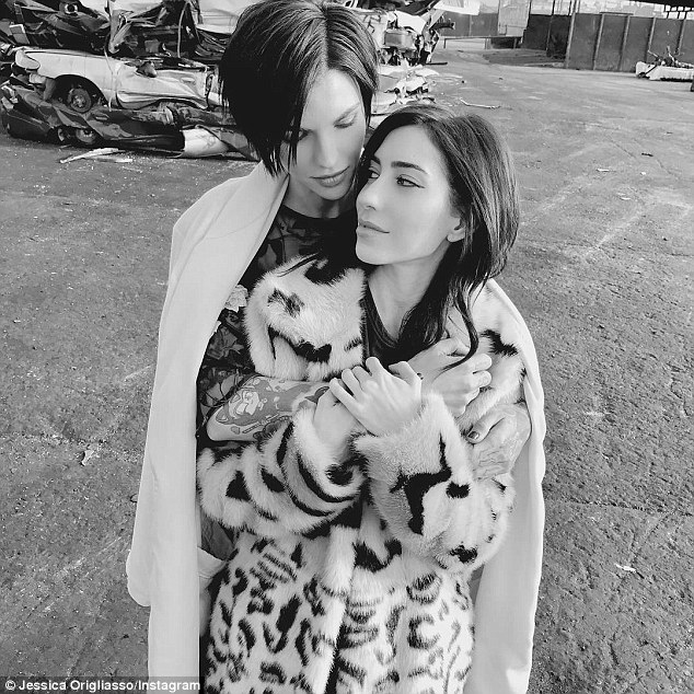 Her lady: The TV star is dating singer Jess Origliasso of The Veronicas