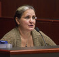 This Oct. 26, 2016, photo, Vickie Sorensen, provides her testimony during her trial at the Fifth District Court, in Cedar City, Utah. Sorensen, a Utah midwife convicted in the death of a premature twin baby marks a rare criminal case that comes as out-of-hospital births grow in popularity in the U.S. and more states move to license midwives. The Spectrum newspaper in St. George reports that 57-year-old Sorensen was sentenced to six months in jail Tuesday, Jan. 31, 2017, for manslaughter by a judge who called it one of the most difficult cases he'd seen. (Jordan Allred/The Spectrum, via AP, Pool)