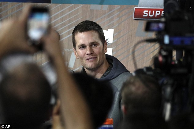 Brady, 39, broke down in tears while speaking about his father at Super Bowl Media Day