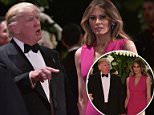 A defiant Trump declared that his team will win 'for the safety of the country' while he attended a ritzy Florida gala with Melania on Saturday night after it was announced that the block on his travel ban would remain in effect for now