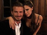 Retired English footballer David Beckham and his wife Victoria Beckham strike a pose at a dinner in Scotland in 2014