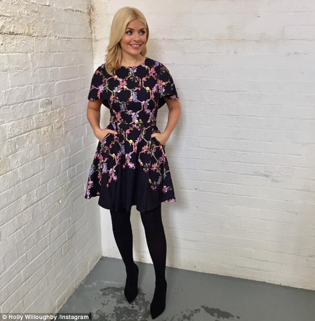 The morning after the night before: Holly Willoughby, 36, looked bright-eyed and fresh-faced following her night partying