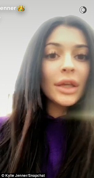 Snap that: Kylie later surprised her followers by treating them to another pout on Snapchat