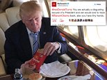 Strong words: The McDonald's Twitter account posted a message early Thursday morning attacking President Donald Trump (above)