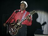 FILE - In this Saturday, March 28, 2009 file photo, American guitarist, singer and songwriter Chuck Berry performs during the "Rose Ball" in Monaco. On Saturday, March 18, 2017, police in Missouri said Berry has died at age 90. (AP Photo/Lionel Cironneau)