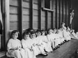 Images from Magdalene Laundries from around the world show what everyday life looked like in the homes across the world. Pictured above, small children wait to be immunised at a laundry called Nidgee Orphanage in Brisbane, Australia in 1928