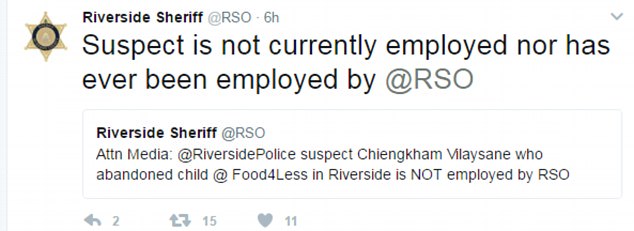 The Riverside Police sheriff said on Twitter that they have no record of a woman with her name as working at the Riverside Police Department