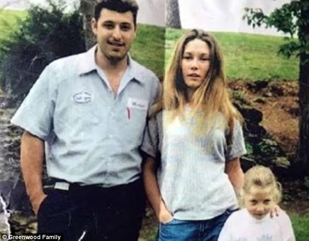 Michael Greenwood, pictured with his wife Stacey and daughter Kayla in the late 90s, was killed in 1999 when escaped prison inmate Kenneth Williams crashed into him while on the run