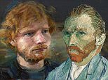 Ed Sheeran with the portrait by Belfast-based artist Colin Davidson (left) at the National Portrait Gallery