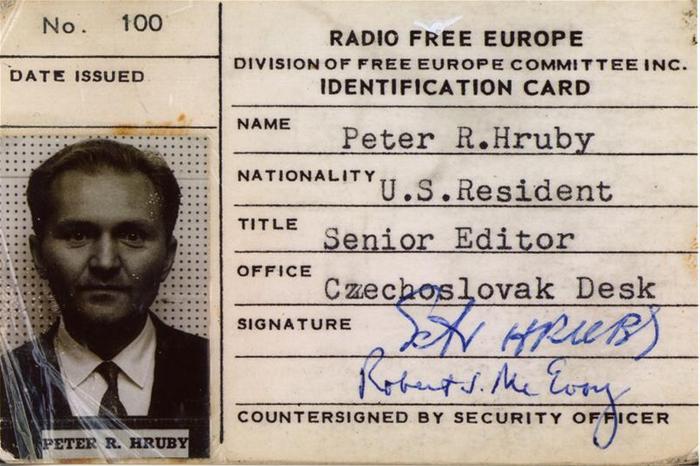 Peter's ID card at Radio Free Europe