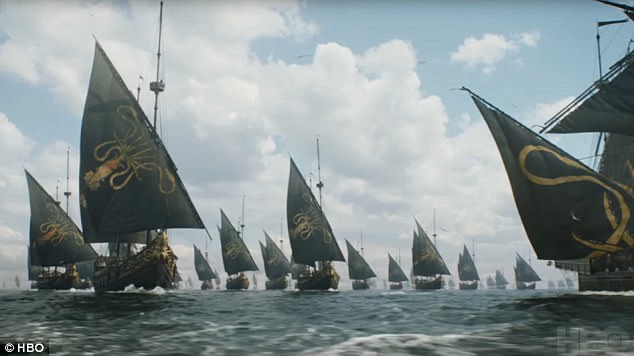 We do not row: Jon isn't the only one who appears to be making alliances this season either: an enormous fleet of Greyjoy ships is seen descending on Kings Landing unmolested