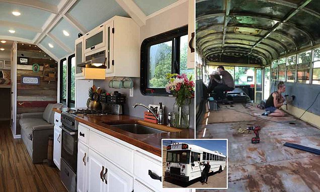 Oswego family spent $30k transforming school bus into home