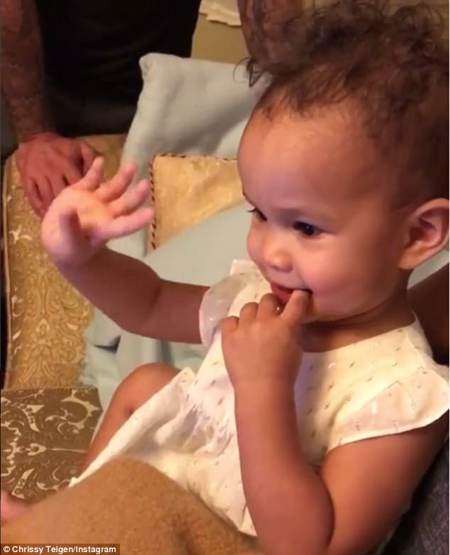 'This is her first time watching it' John Legend taped the most adorable video of himself and the Muppets sending their well wishes to daughter Luna last year, and the tot finally had the chance to watch it on Wednesday 