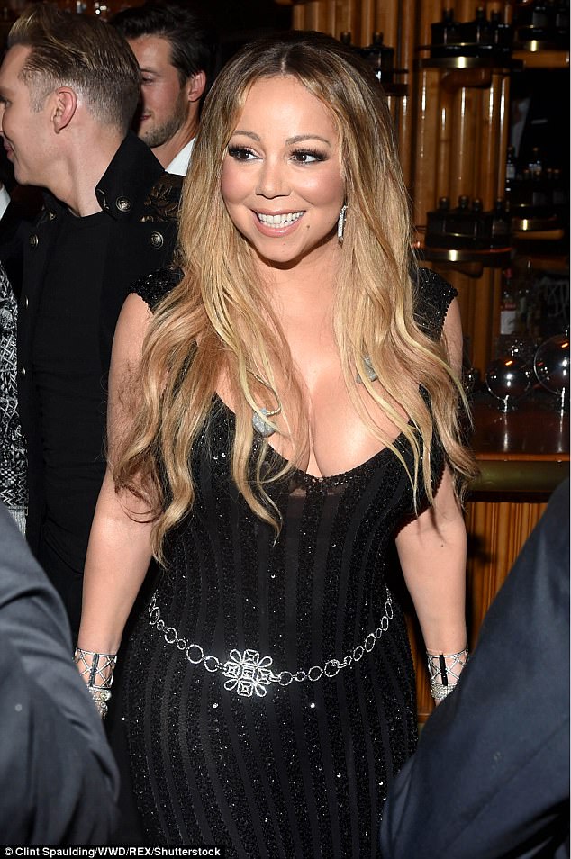 Main attraction: Mariah wowed as she prepared to perform on-stage at the event