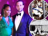 My pony: A carousel was seen in the parking lot outside The Contemporary Art Center in New Orleans on Wednesday ahead of Serena William's wedding (above)