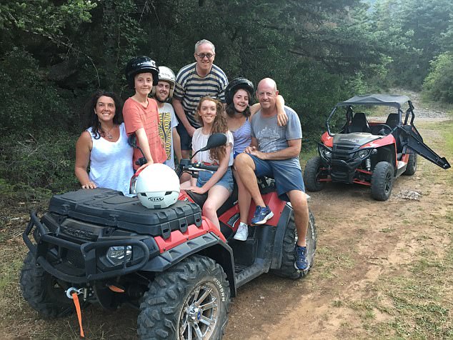 Adventure: The Hughes family go off-roading after visiting Poros