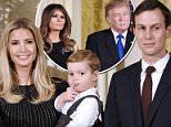 Family time: A very stylish Ivanka Trump joined the rest of her family including her husband (above right) and children at the White House to celebrate an 'especially special' Hanukkah one day after the president declared Jerusalem Israel's capital and setting off criticism and clashes