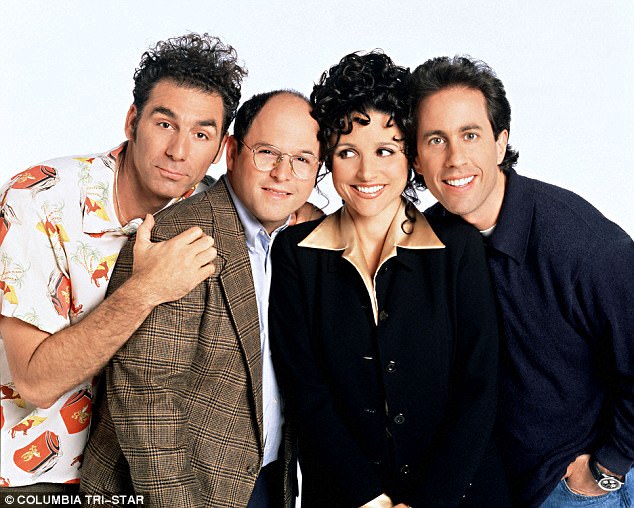 Iconic: Jerry rose to fame in the cult favourite 1990s sitcom Seinfeld 