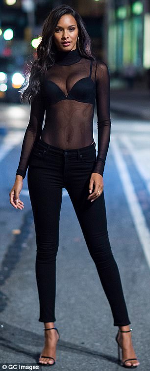 Street siren: Lais looked runway ready with her wings