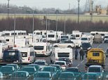 A group of travellers parked more than 65 caravans in Cambridge North train station car park over the weekend 