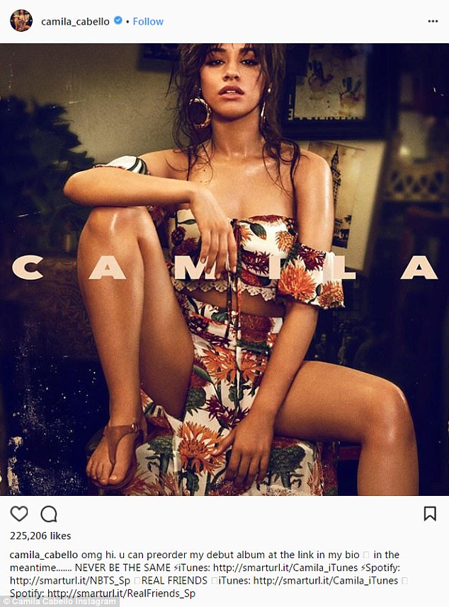 Nice start: Former Fifth Harmony singer Camila Cabello dropped two new songs on Thursday. The titles are Never Be The Same and Real Friends