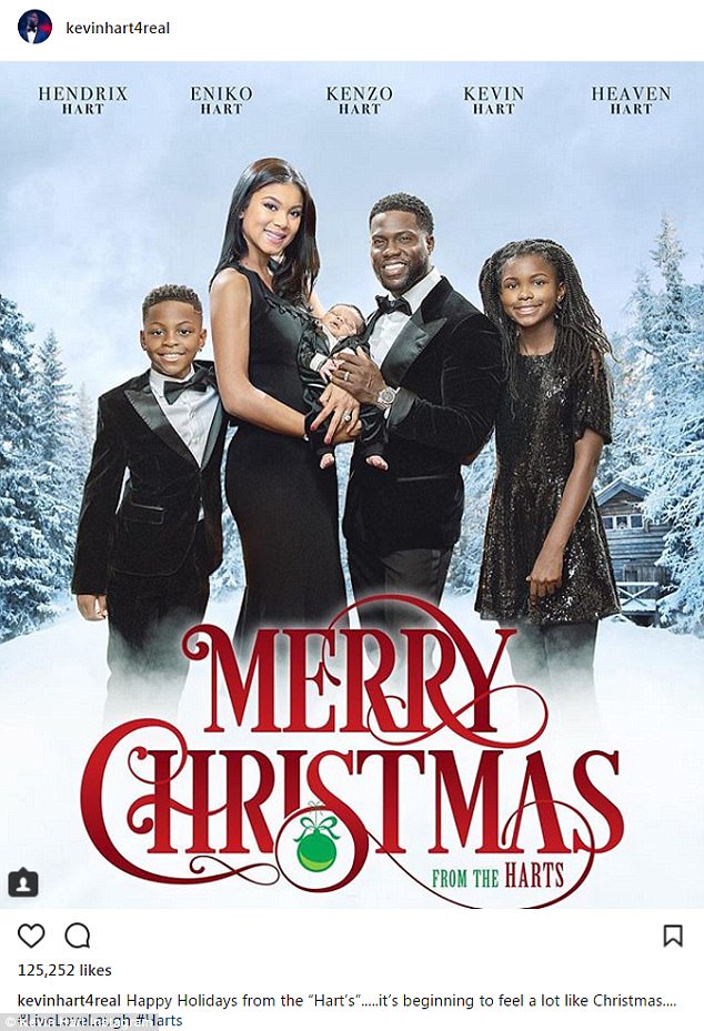 'Happy Holidays': The previous day Kevin shared this festive family Christmas card on Friday after opening up about his infidelity earlier this week