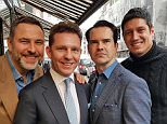 Holly Valance  posted a photograph on Twitter of Nick's 'celebratory lunch' with friends David Walliams Jimmy Carr and Vernon Kay after winning the £132m High Court battle today 