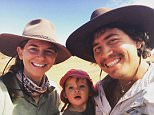 A couple of daredevil Sydney parents have taken their baby daughter on a 102-day trek through Australia's outback on foo