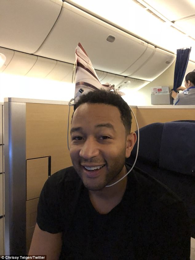 Happy! John Legend celebrated his 39th birthday eating ramen noodles in Tokyo with wife Chrissy Teigen after their hellish flight experience