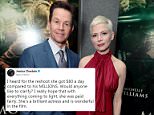 All the pay disparity in the world: Michelle Williams and Mark Wahlberg (above) reshot scenes featuring Kevin Spacey back in November after replacing the disgraced actor with Christopher Plummer