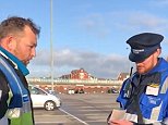 A biker and a litter warden were involved in a furious bust-up in a row over a dropped packet of cigarettes in Southport, Merseyside