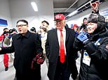 Two pranksters caused a stir at the Winter Olympics in South Korea opening ceremony by dressing up as Donald Trump and Kim Jong-Un