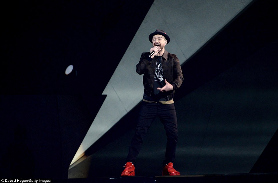 Opening the show in style: Justin Timberlake opened up the BRIT Awards, taking to the main stage for a slick performance