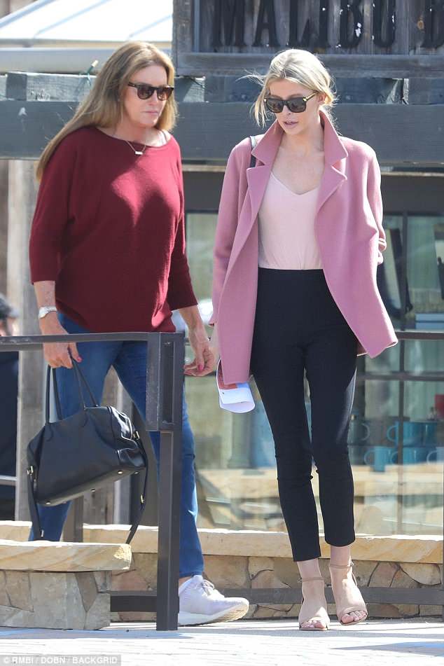 Coffee break! Caitlyn Jenner opted for a much more casual and comfortable figure as she stepped out with her gal pal Sophia Hutchins in Malibu on Friday