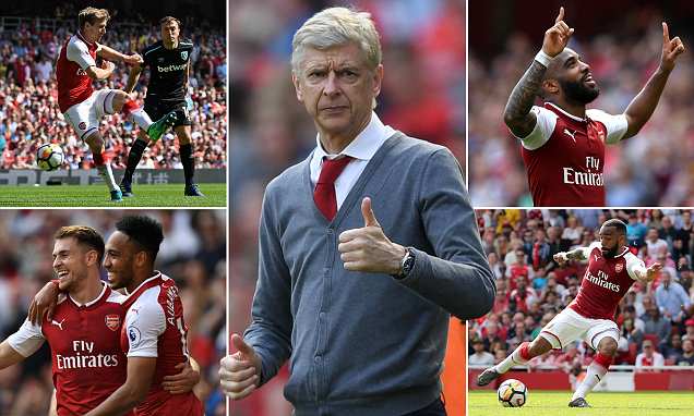 Arsenal 4-1 West Ham: Victory for Wenger in penultimate home league game
