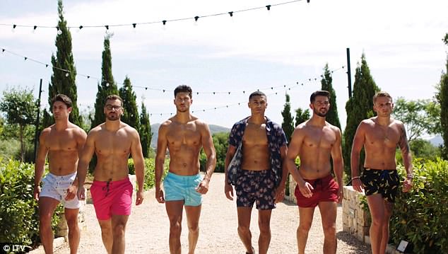 Swoon: It has been eye candy a-plenty as six brand new boys – (L-R) Frankie, Alex, Jack, Jordan , Dean and Charlie – walk in to the girls' villa and heads are immediately turned